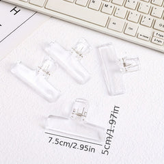 Transparent Long Tail Clip Stationery Acrylic Storage Clip