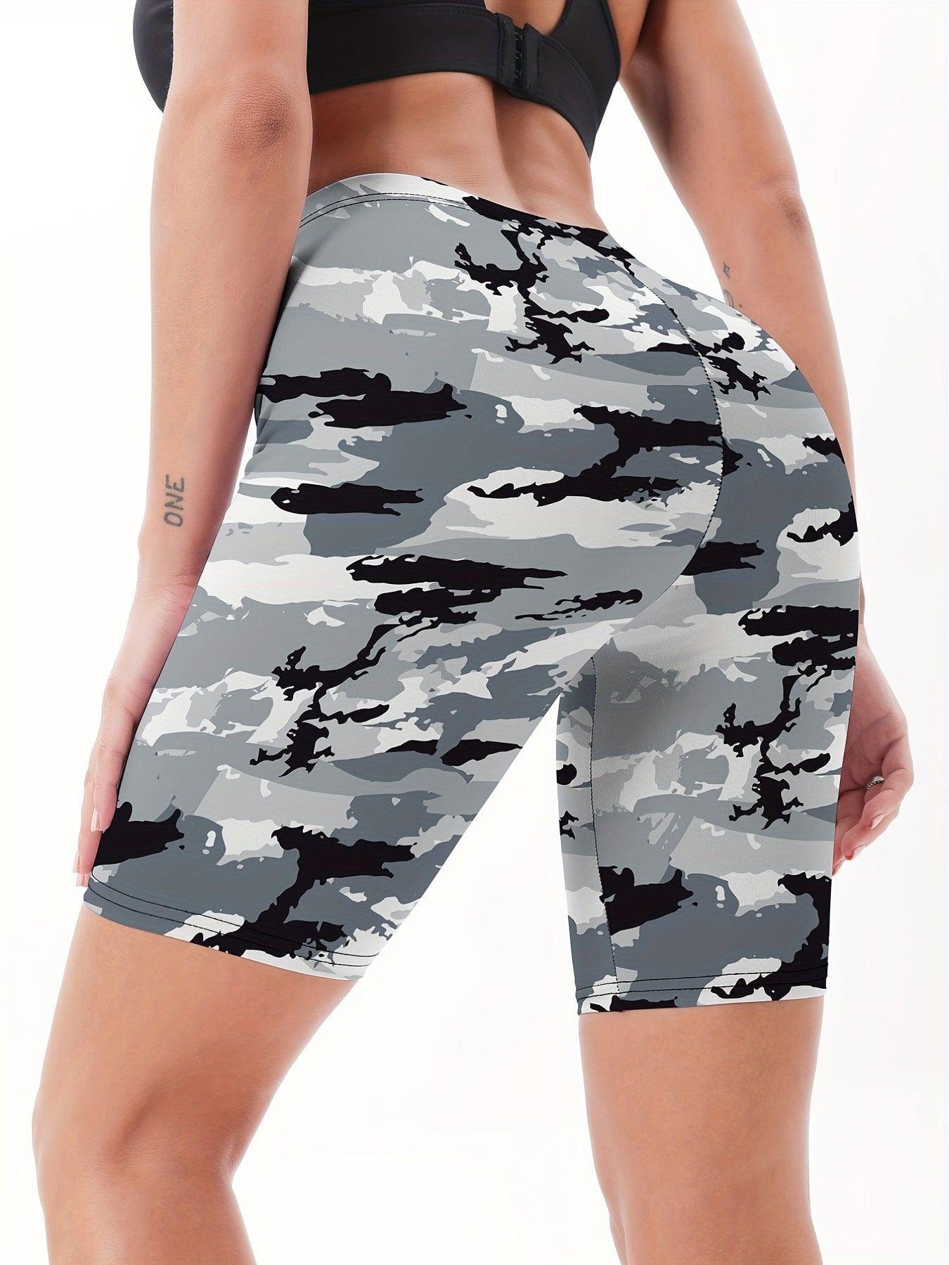 Women's Camo Pattern Tight Shorts for Fitness Yoga Running