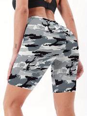 Women's Camo Pattern Tight Shorts for Fitness Yoga Running