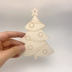 10pcs Christmas Tree Decoration DIY Wood Chips Blank Pendant