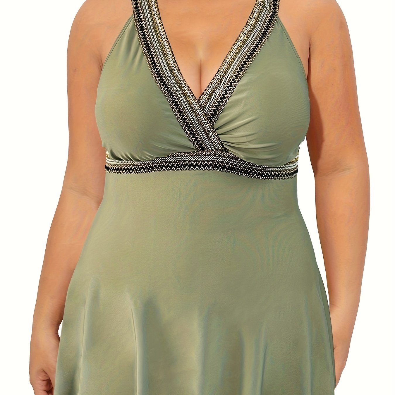 V Neck Tankini Set Women's High Waist Swimwear