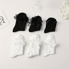 6 Pairs 3D Ruffle Socks Women's Stockings Hosiery