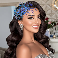 Bohemian Bridal Headpiece with Fireworks Rhinestone Encrusted High Resin