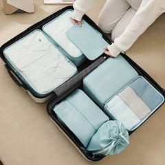 7pcs Clear Luggage Packing Organizer Lightweight Handheld Packing Cubes