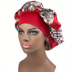 Vintage Paisley Print Satin Bonnet Nightcap Silk Elastic Sleeping Cap