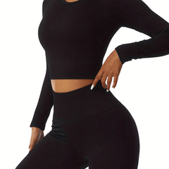 Women's Breathable Long Sleeve Workout Set