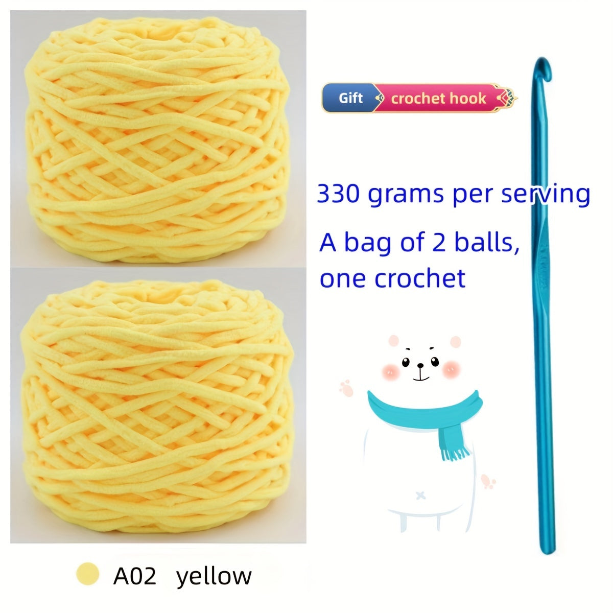 2balls Soft Hand Woven Thick Thread 165g Crochet Knitting Bundle