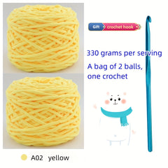 2balls Soft Hand Woven Thick Thread 165g Crochet Knitting Bundle