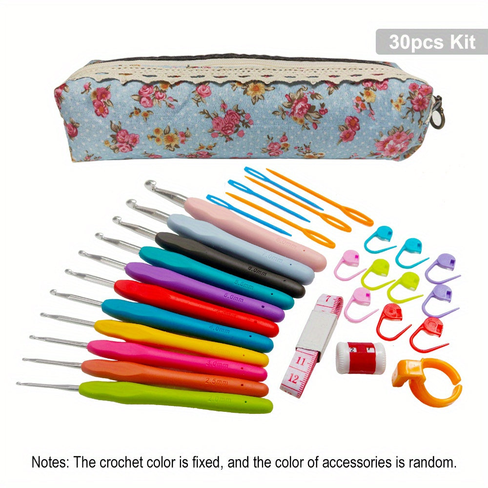 30pcs 35pcs Crochet Hooks Set Ergonomic Knitting Crochet Supplies