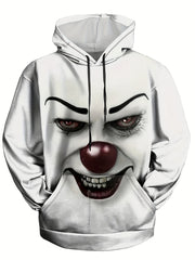 Clown Print Hoodie Men Graphic Hooded Pullover Autumn Clothing