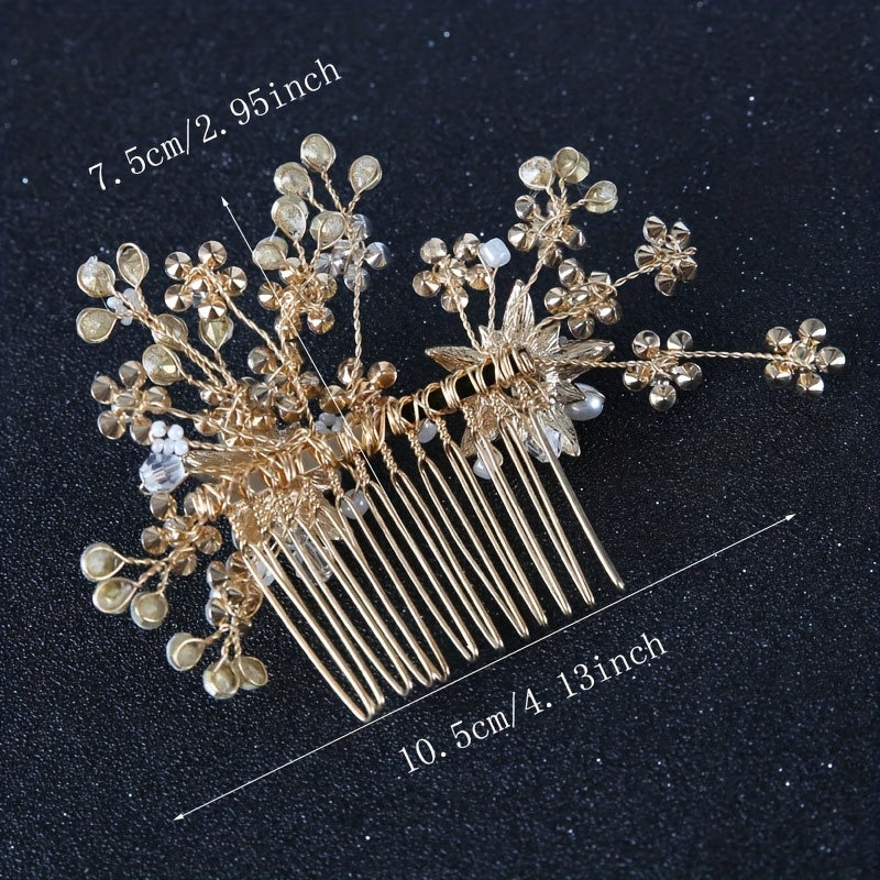 Faux Pearl Crystal Hair Comb Bridal Wedding Hair Accessories