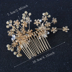 Faux Pearl Crystal Hair Comb Bridal Wedding Hair Accessories