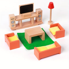 Wooden Bedroom Toys Pretend Play Home Set for Children
