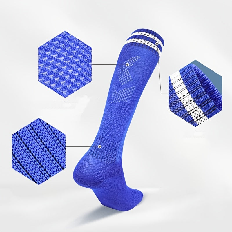 Thickened Football Socks Over Knee Striped Sports Socks