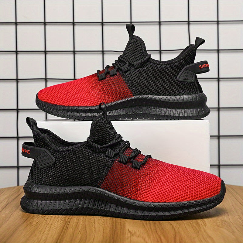 Men's Block Knitted Breathable Sneakers For Running