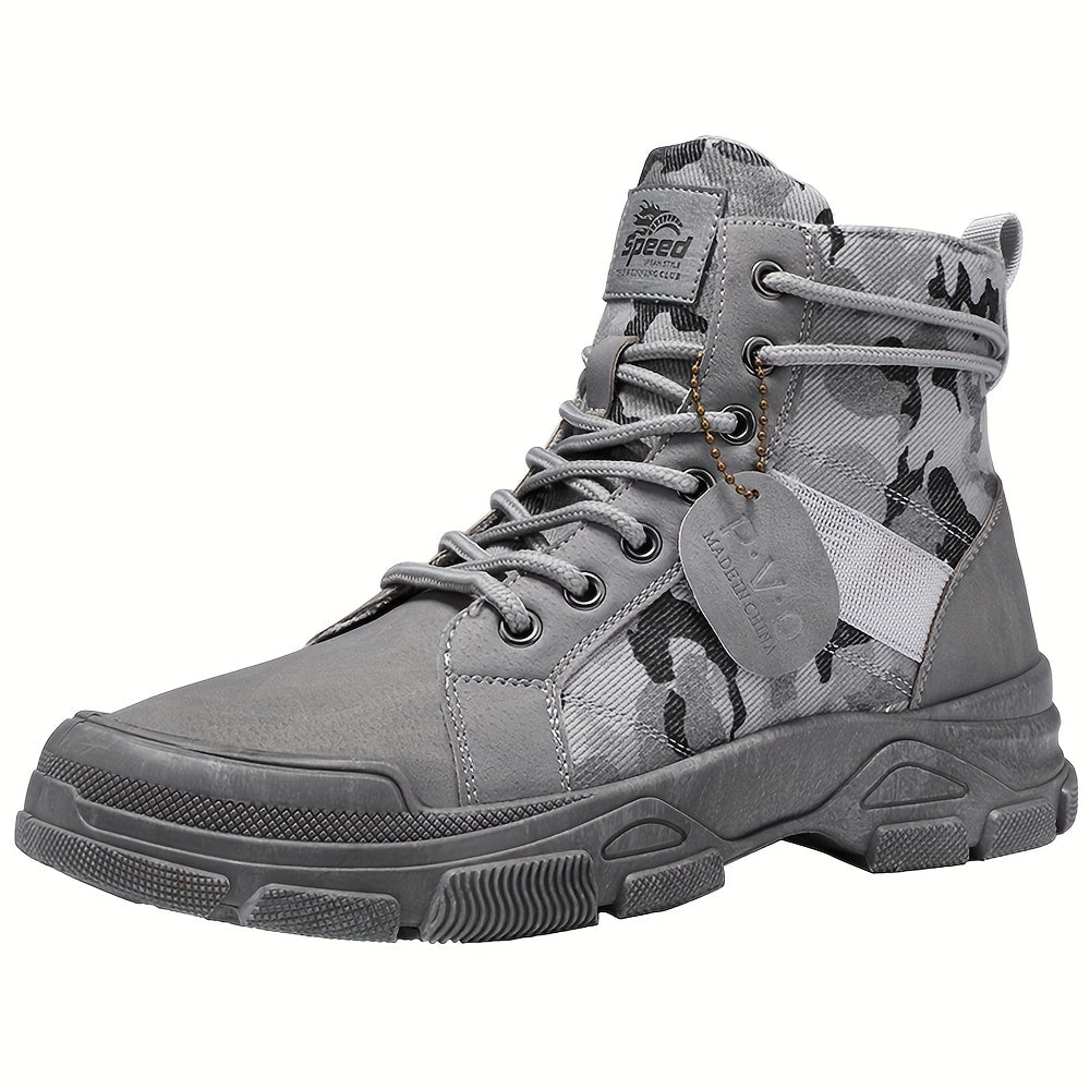 Men's Camo Tactical Boots High Top Lace Up Shoes