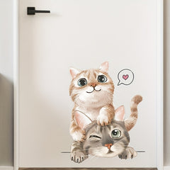 Cartoon Cat Kids Wall Stickers - Home Decor Self-Adhesive Decals
