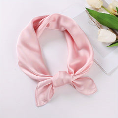 Solid Satin Square Scarf Classic Silk Scarf Bandana Women Head Scarf