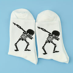 Skull Print Mid Tube Socks Women's Stockings