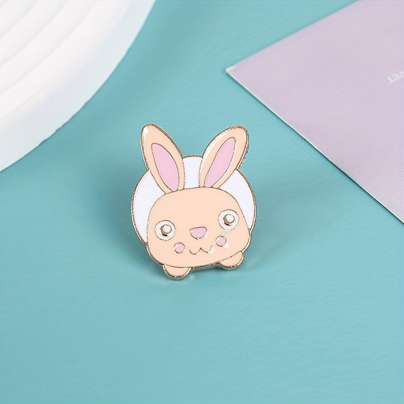 Cartoon Rabbit Colorful Paint Pendant Brooch Clothing Buckle Small Pin Jewelry