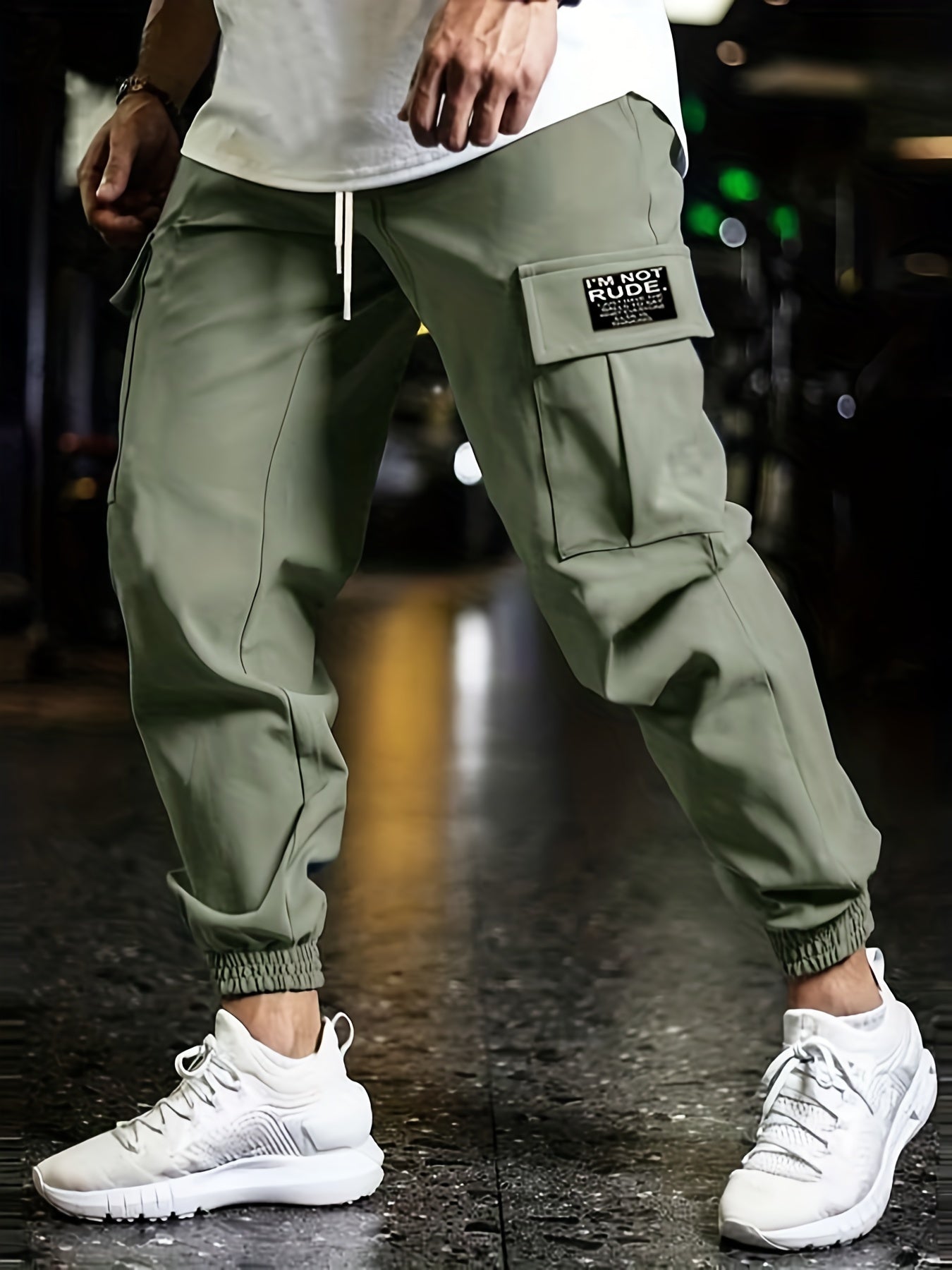 Cargo Pants Men's Flap Pocket Trousers Loose Casual Outdoor Work Pants