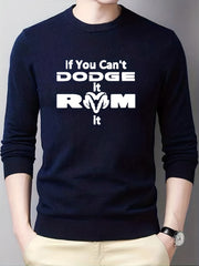 Slogan Print Knitted Sweater for Men