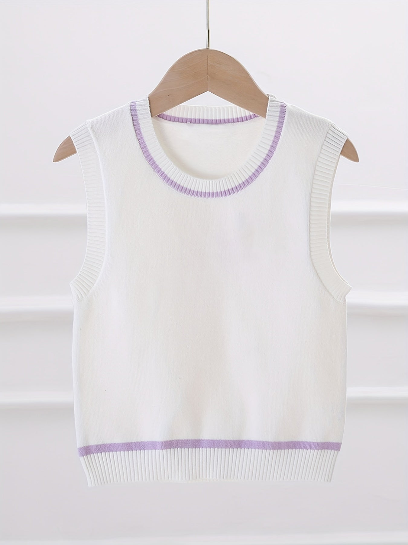 Girls' Knit Vest Flower Decor Sweater Pullover for Autumn/Winter