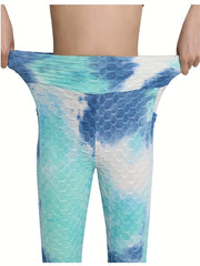 Tie Dye Leggings With Pocket High Waist Fitness Yoga Pants