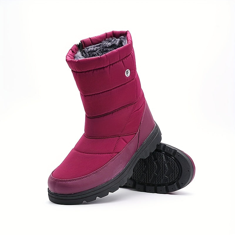 Non slip Zipper Hiking Boots Warm Snow Boots Women's Footwear