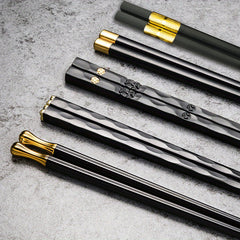 5 Pairs Alloy Chopsticks Reusable Non-slip Durable Kitchen Household Chopsticks