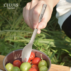 Titanium Dinner Fork and Spoon Set for Camping Hiking Picnic