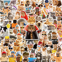 100pcs Cat Stickers Waterproof Vinyl Water Bottle Laptop Phone