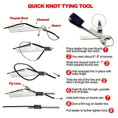 Fly Fishing Knot Tying Tool with Retractors - Hooks Lures Flies