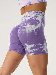 Tie Dye Biker Shorts High Waist Yoga Shorts Women's Activewear