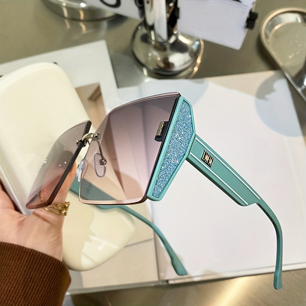 Women Gradient Square Sunglasses Oversized Beach Sunscreen Glasses