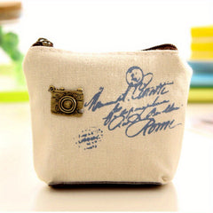 Women's Canvas Coin Purse Retro Style Wallet Shell Shape