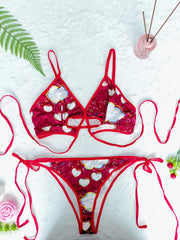Galaxy Print Criss Cross Lingerie Set