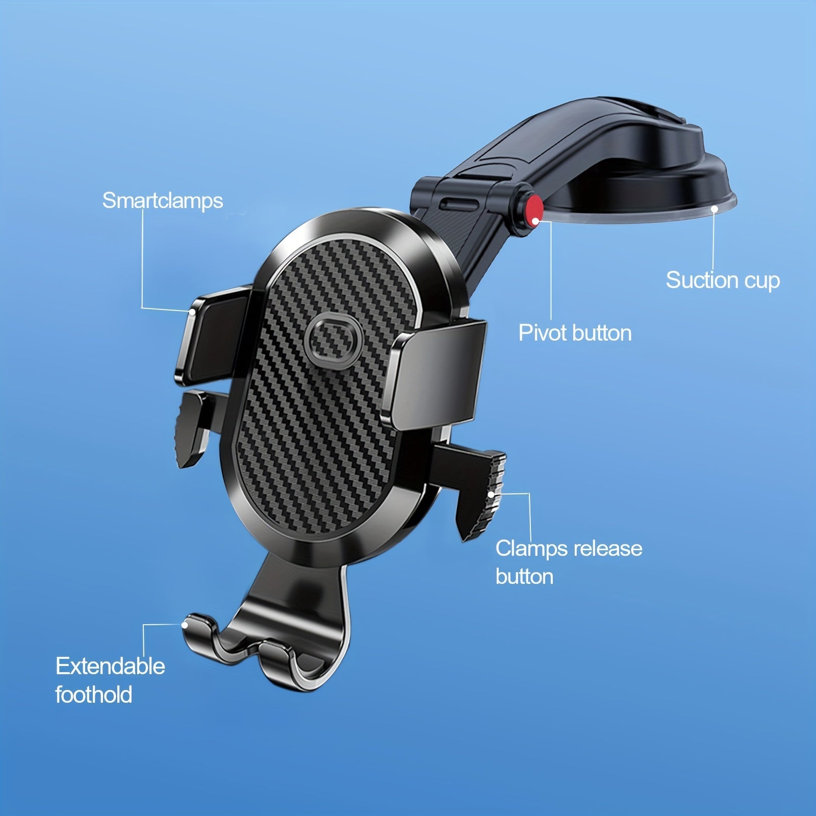 Universal Car Phone Holder with Smart Open and Close Design