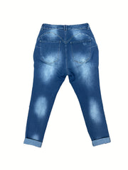 Women's Plus Washed Ripped High Rise Skinny Jeans