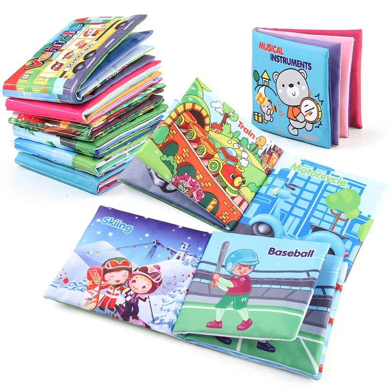 Baby Cloth Books Set of 6 Shape Sports Dinosaur Traffic Music Insect