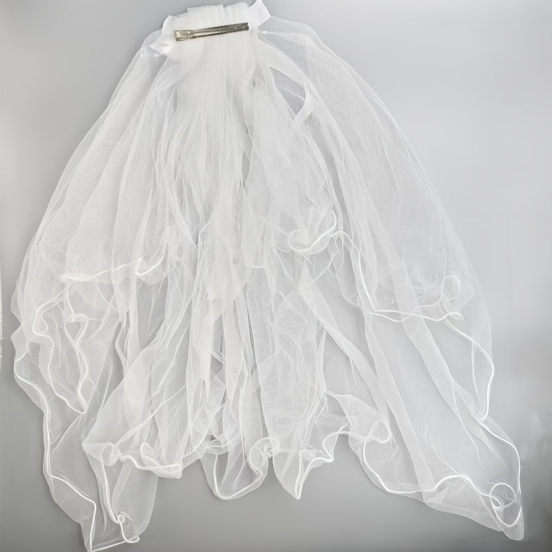 Ivory Tulle Bridal Veil Cape Shawl for Women