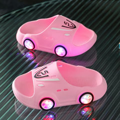 Cartoon Car Open Toe Slippers for Baby Boys Non Slip Lightweight Slipper
