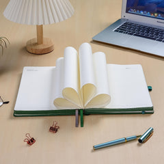 Thick Lined Diary Notebook Pen 365 Pages A5 College Rules Leather Hardcover