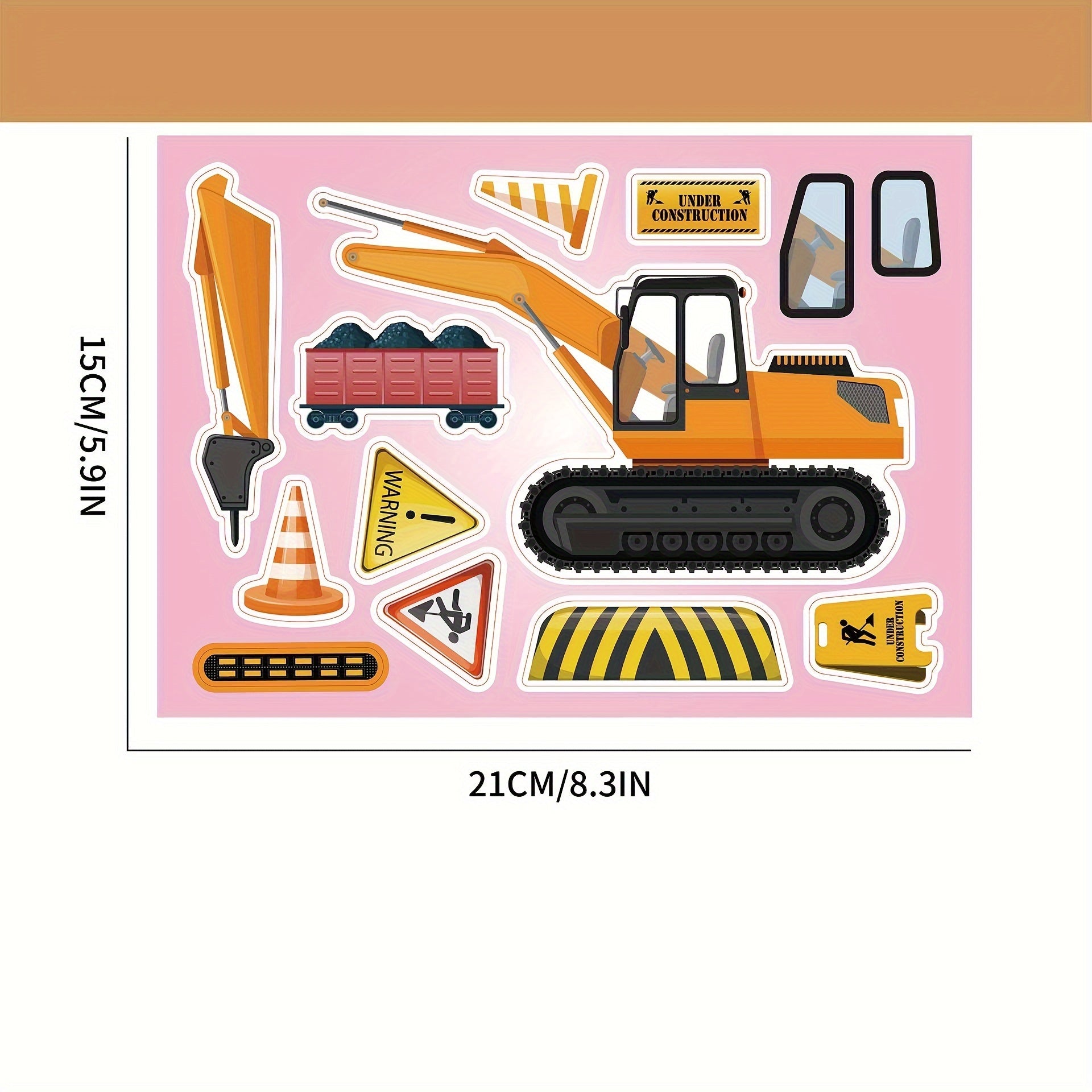 16 Sheets Engineering Truck Kids Stickers DIY Children's Gift Christmas
