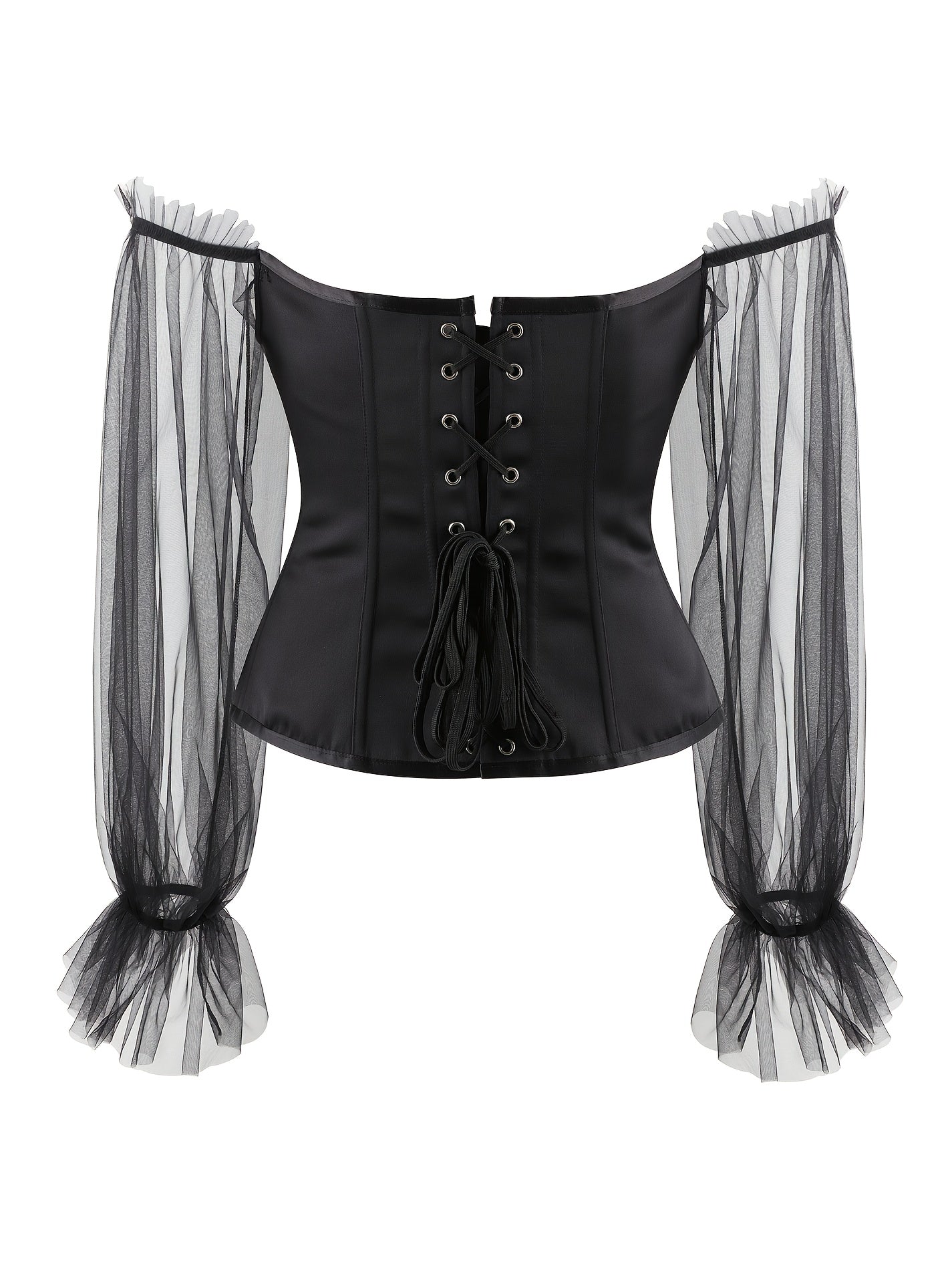 Satin Lace Up Corset Top Renaissance Floral Bustier