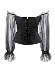 Satin Lace Up Corset Top Renaissance Floral Bustier