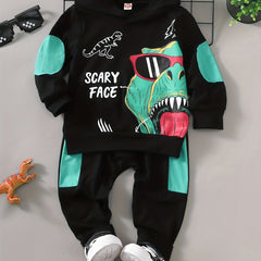 Boys Dragon Hoodie & Trousers 2pcs Suit
