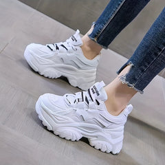 Chunky Platform Sneakers Lace-Up Running Shoes