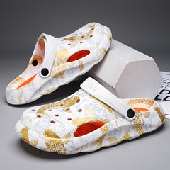 Men Women Fish Print Clogs Lightweight Sandals