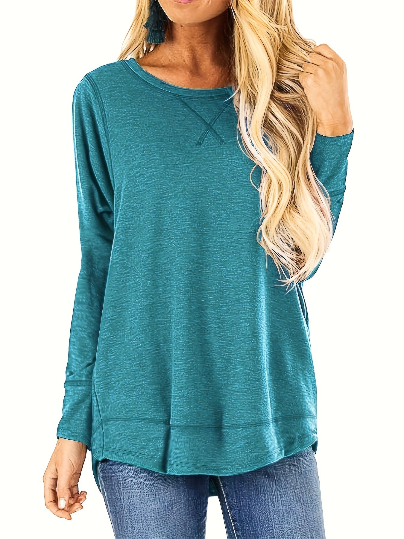 Women's Casual Long Sleeve Crew Neck Sweatshirt